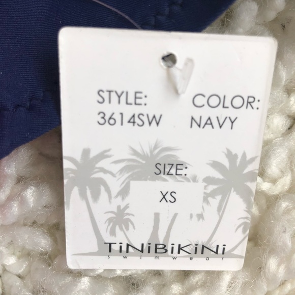 TiniBikini Strapless Navy Color Block Bikini - Picture 2 of 7